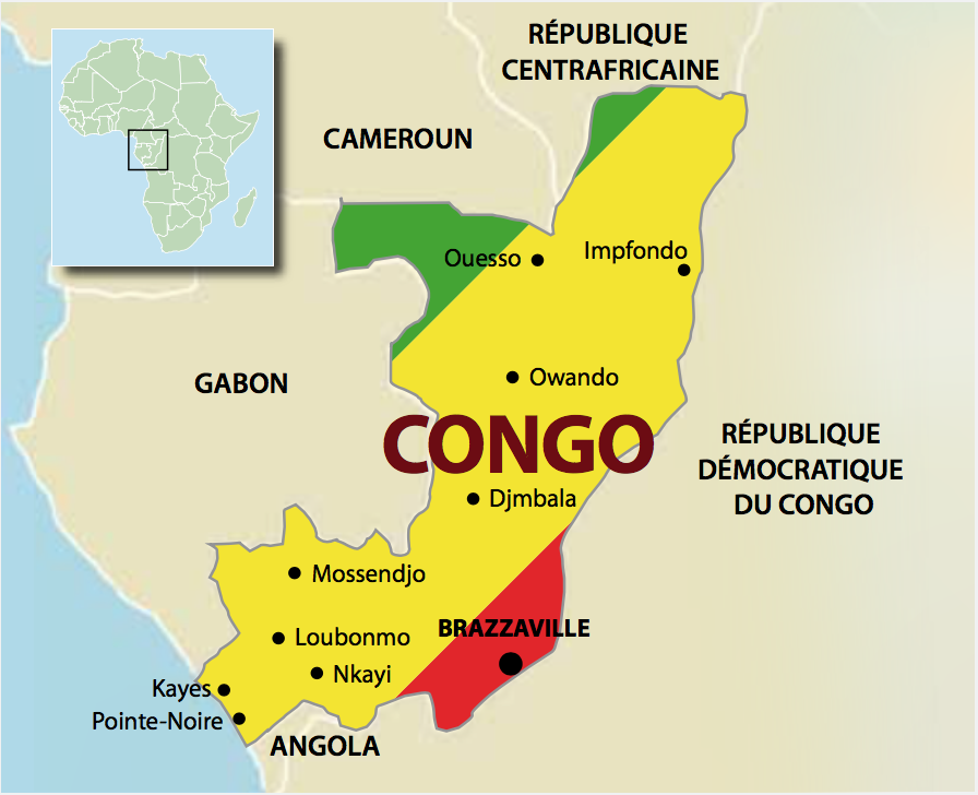 République du Congo : localisation et pays limitrophes